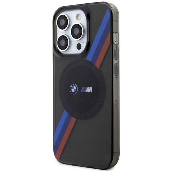 Etui BMW BMHMP14LHDTK iPhone 14 Pro 6.1&quot; szary/grey Tricolor Stripes MagSafe
