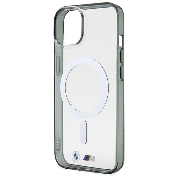Etui BMW BMHMP14MHCRS iPhone 14 Plus / 15 Plus 6.7&quot; transparent hardcase Silver Ring MagSafe