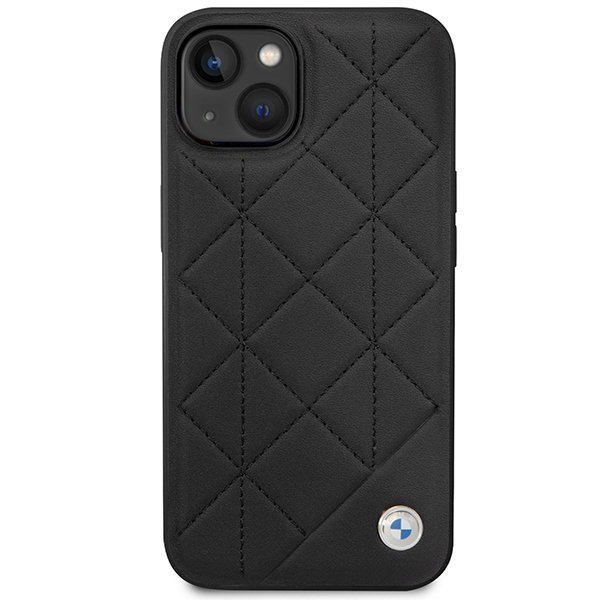 Etui BMW BMHCP14S22RQDK iPhone 14 / 15 / 13 6.1&quot; czarny/black Leather Quilted