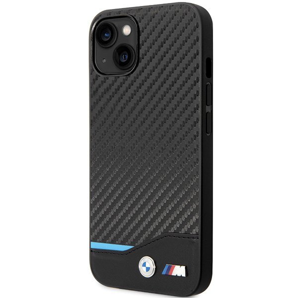 Etui BMW BMHCP13M22NBCK iPhone 13 / 14 / 15 6.1&quot; czarny/black Leather Carbon