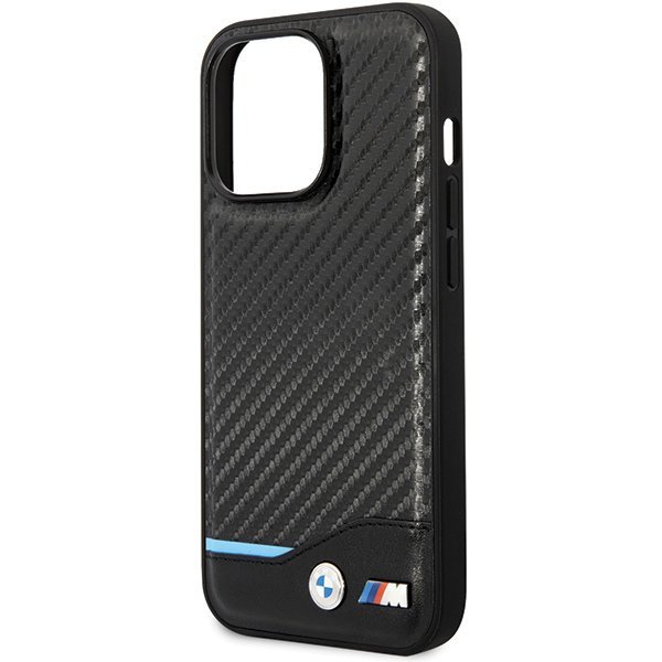 Etui BMW BMHCP13X22NBCK iPhone 13 Pro Max 6.7&quot; czarny/black hardcase Leather Carbon