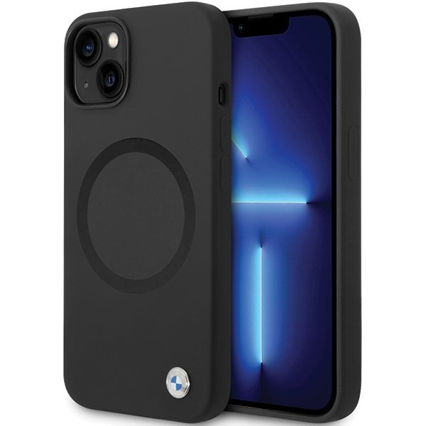 BMW BMHMP14SSILBK2 iPhone 14 / 15 / 13 6.1&quot; czarny/black Signature Liquid Silicone MagSafe