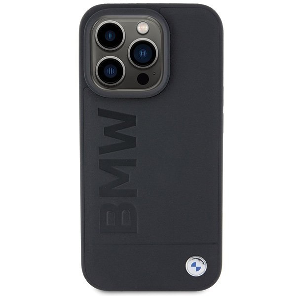 BMW BMHMP15LSLLBK iPhone 15 Pro 6.1&quot; czarny/black MagSafe Leather Hot Stamp
