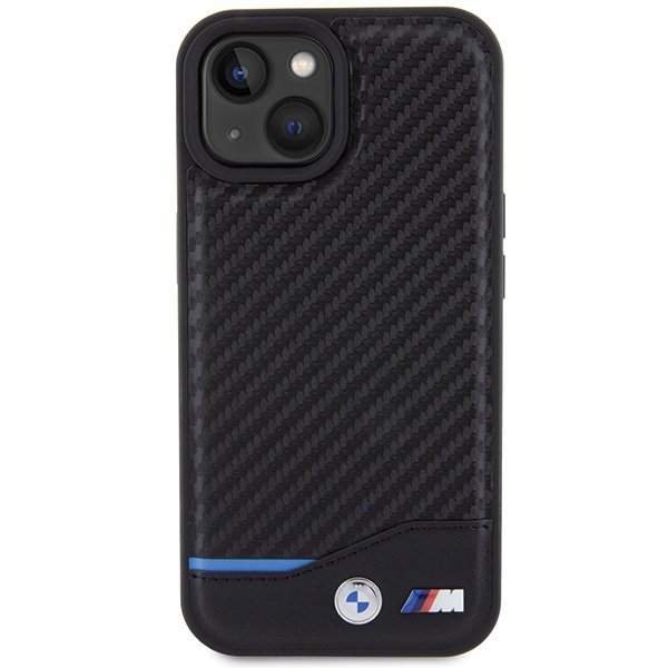 BMW BMHCP15S22NBCK iPhone 15 / 14 / 13 6.1&quot; czarny/black Leather Carbon