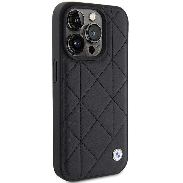 BMW BMHCP15X22RQDK iPhone 15 Pro Max 6.7&quot; czarny/black Leather Quilted