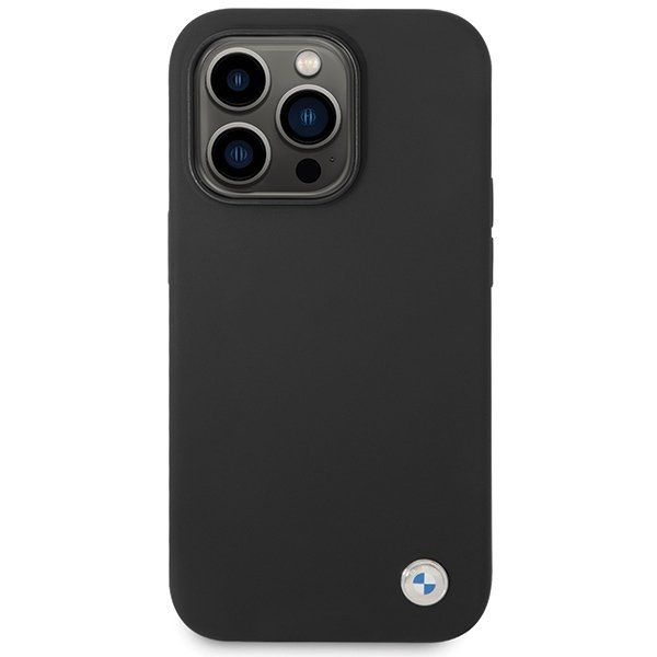 BMW BMHCP15LSILBK iPhone 15 Pro 6.1&quot; czarny/black Silicone Metal Logo
