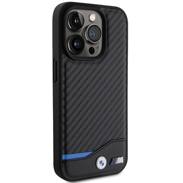 BMW BMHMP15X22NBCK iPhone 15 Pro Max 6.7&quot; czarny/black hardcase Leather Carbon MagSafe