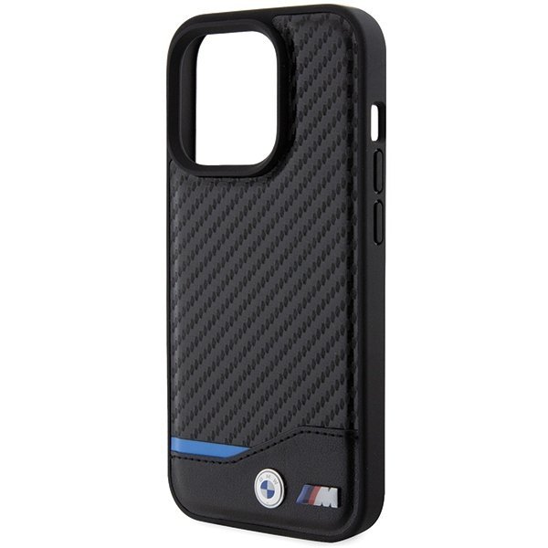 BMW BMHMP15X22NBCK iPhone 15 Pro Max 6.7&quot; czarny/black hardcase Leather Carbon MagSafe
