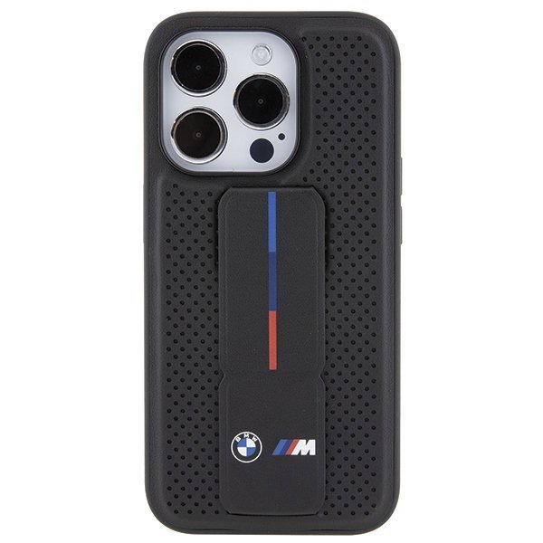 BMW BMHCP15LGSPPRK iPhone 15 Pro 6.1&quot; czarny/black hardcase Grip Stand Smooth & Perforated