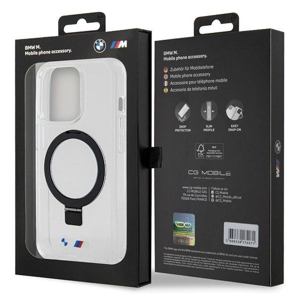 BMW BMHMP15XURST iPhone 15 Pro Max 6.7&quot; przeźroczysty/clear hardcase Ring Stand M Collection MagSafe