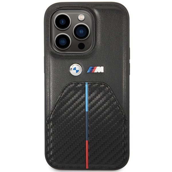 BMW BMHCP14L22NSTB iPhone 14 Pro 6.1&quot; czarny/black Stamped Tricolor Stripe