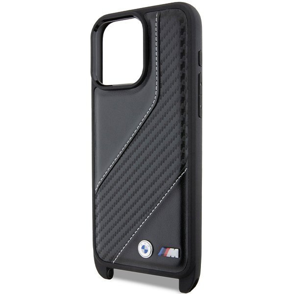 BMW BMHCP15X23PSCCK iPhone 15 Pro Max 6.7&quot; czarny/black hardcase M Edition Carbon Stripe & Strap