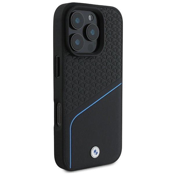 BMW BMHMP16L23RDCLK iPhone 16 Pro 6.3&quot; czarny/black hardcase Sign Leather Textured And Line MagSafe
