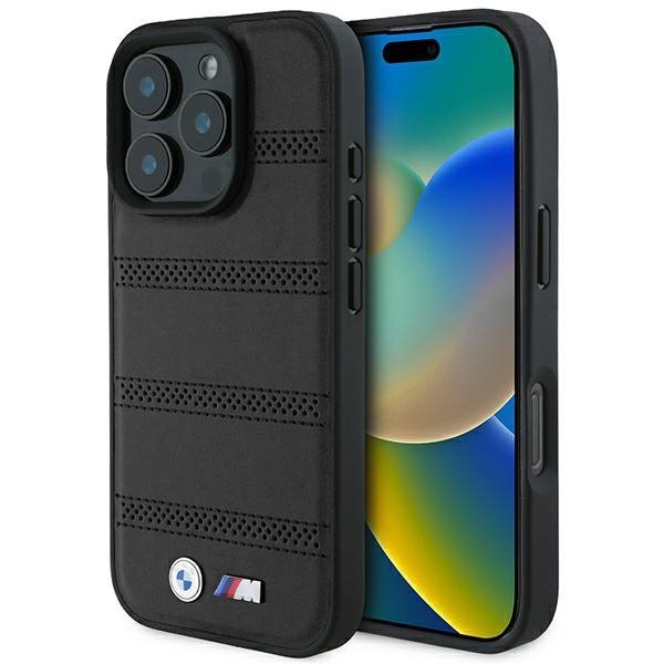 BMW BMHMP16L23PUSPK iPhone 16 Pro 6.3&quot; czarny/black hardcase M Perforated And Stitched Line MagSafe