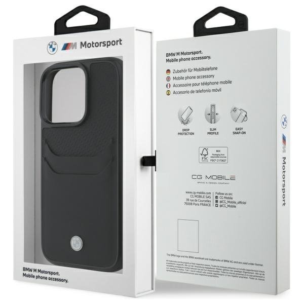 BMW BMHCP16X22RSEPK iPhone 16 Pro Max 6.9&quot; czarny/black hardcase Sign Leather Cardslot
