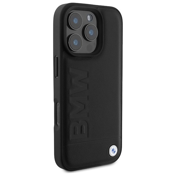 BMW BMHCP16XSLLBK iPhone 16 Pro Max 6.9&quot; czarny/black hardcase Leather Hot Stamp