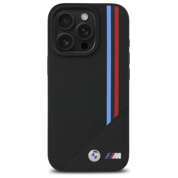 BMW BMHMP16L23PUTRK iPhone 16 Pro 6.3&quot;czarny/black hardcase M Meshed Tricolor Stripes MagSafe