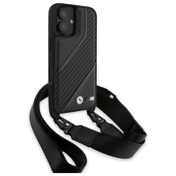 BMW BMHCP16S23PSCCK iPhone 16 6.1&quot;       czarny/black hardcase M Edition Carbon Stripe & Strap