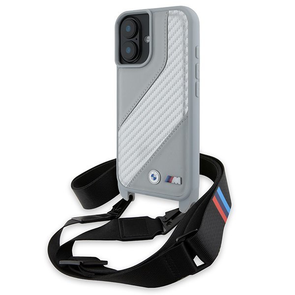 BMW BMHCP16S23PSCCG iPhone 16 6.1&quot;       szary/grey hardcase M Edition Carbon Stripe & Strap