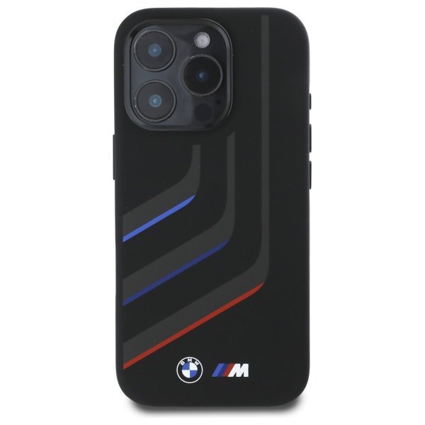 BMW BMHMP16X23SLIK iPhone 16 Pro Max     6.9&quot; czarny/black hardcase Silicone Turning Lines MagSafe