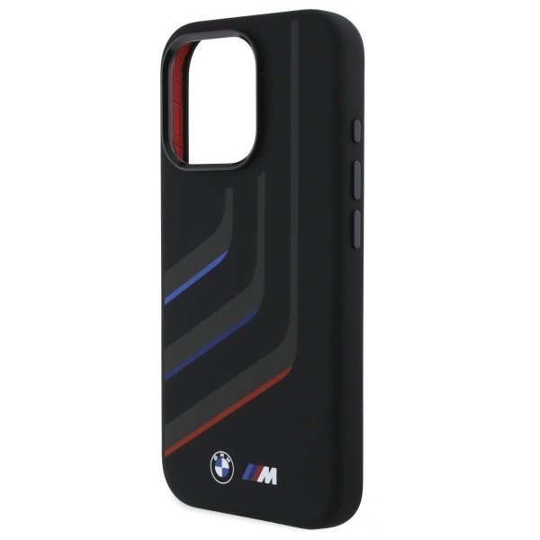 BMW BMHMP16X23SLIK iPhone 16 Pro Max     6.9&quot; czarny/black hardcase Silicone Turning Lines MagSafe