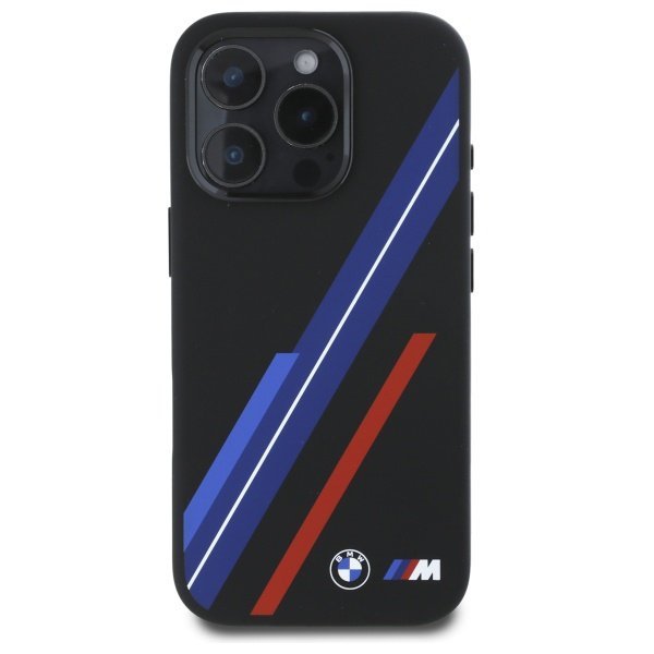 BMW BMHMP16X23SSPK iPhone 16 Pro Max 6.9&quot; czarny/black hardcase Silicone Random Lines MagSafe