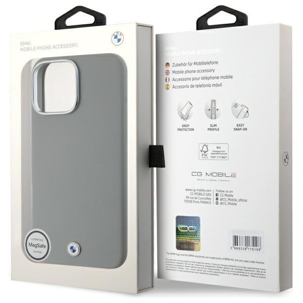 BMW BMHMP16X23PUFWG iPhone 16 Pro Max 6.9&quot; szary/grey hardcase Sign Full Wrapped Metal MagSafe