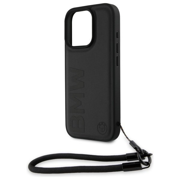 BMW BMHCP16X23RMRLK iPhone 16 Pro Max 6.9&quot; czarny/black hardcase Signature Leather Wordmark Cord