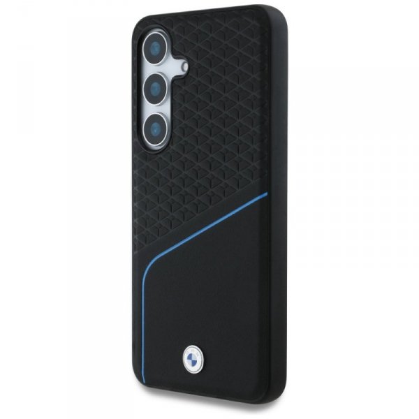 Etui BMW Leather Textured and Smooth     MagSafe do Samsung Galaxy S25 czarny