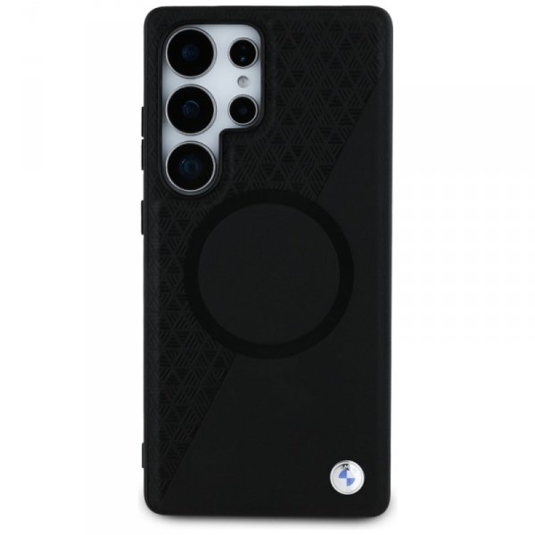 Etui BMW Leather Half Textured MagSafe   do Samsung Galaxy S25 Ultra czarny