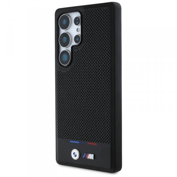 Etui BMW Leather Tricolor Stripe MagSafe do Samsung Galaxy S25 Ultra czarny