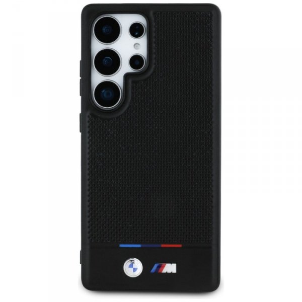 Etui BMW Leather Tricolor Stripe MagSafe do Samsung Galaxy S25 Ultra czarny