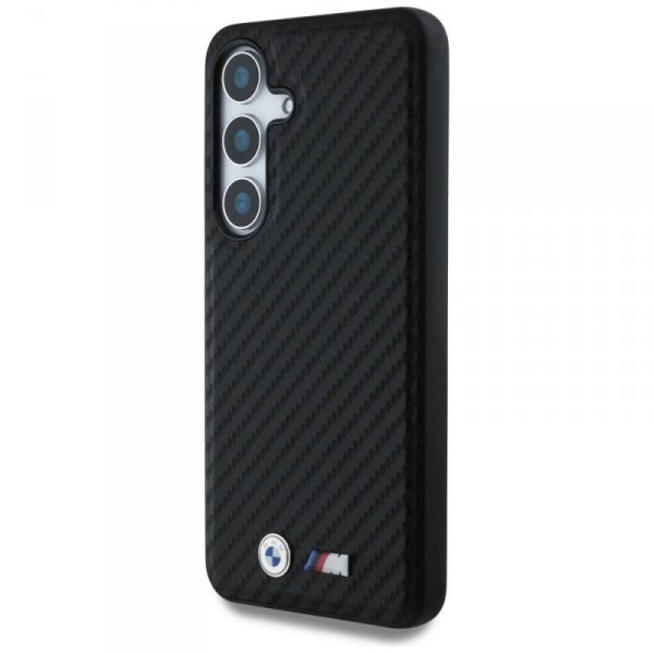 Etui BMW Leather Carbon MagSafe do       Samsung Galaxy S25 czarny