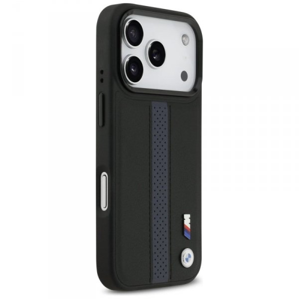 Etui BMW M Perforated Stripe Logo        MagSafe do iPhone 17 Pro niebieski