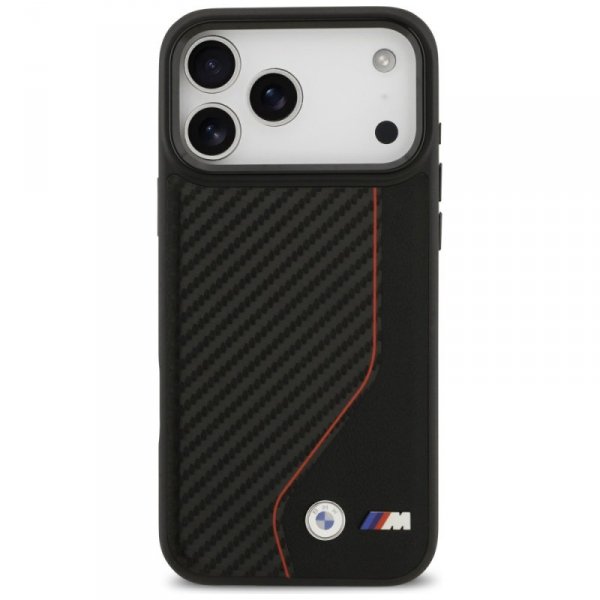 Etui BMW M Carbon Line &amp; Logo MagSafe do iPhone 17 Pro Max czerwony