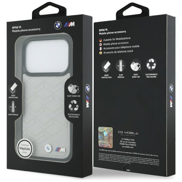 Etui BMW M Shape Logo MagSafe do iPhone  17 Pro Max szary
