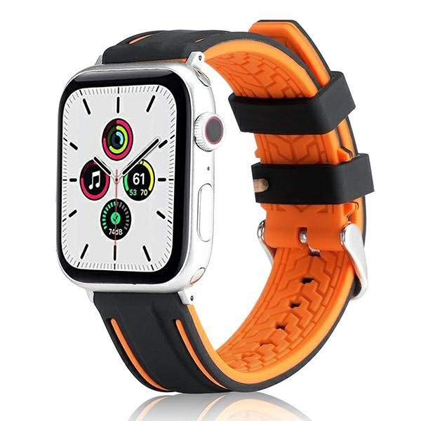 Beline pasek Apple Watch Solid Silicone 42/44/45/49mm pomarańczowo-czarny orange/black