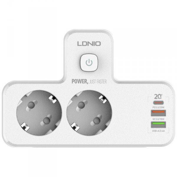 Listwa zasilająca Beline                 z podświetleniem LED 2xUSB-A/USB-C/2xAC biały