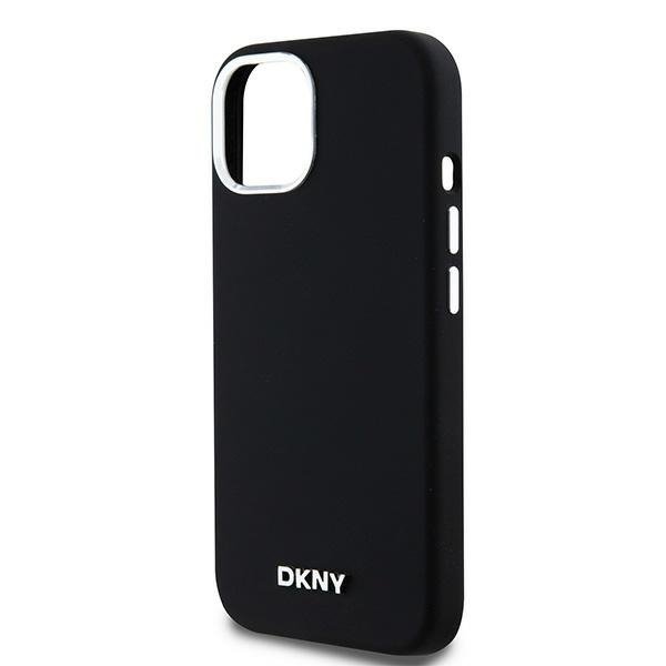 DKNY DKHMP15SSMCHLK iPhone 15 / 14 / 13 6.1&quot; czarny/black hardcase Liquid Silicone Small Metal Logo MagSafe