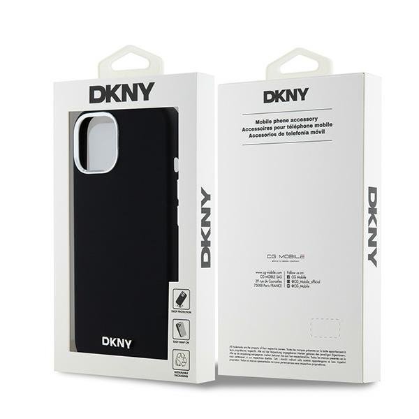 DKNY DKHMP15MSMCHLK iPhone 15 Plus / 14Plus 6.7&quot; czarny/black hardcase Liquid Silicone Small Metal Logo MagSafe