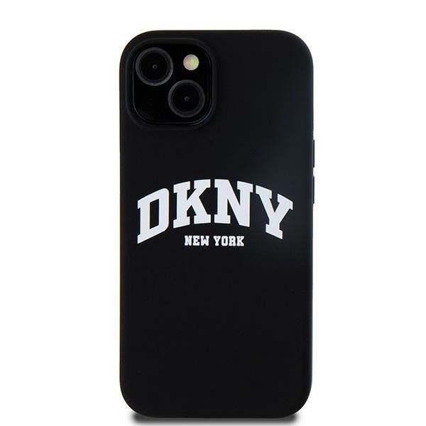 DKNY DKHMP14SSNYACH iPhone 14 / 15 / 13 6.1&quot; czarny/black hardcase Liquid Silicone White Printed Logo MagSafe