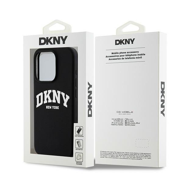 DKNY DKHMP14LSNYACH iPhone 14 Pro 6.1&quot; czarny/black hardcase Liquid Silicone White Printed Logo MagSafe