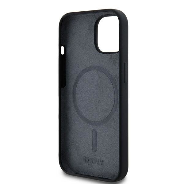 DKNY DKHMP15MSNYACH iPhone 15 Plus / 14Plus 6.7&quot; czarny/black hardcase Liquid Silicone White Printed Logo MagSafe