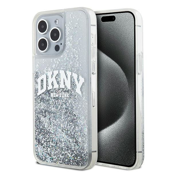 DKNY DKHCP15XLBNAET iPhone 15 Pro Max 6.7&quot; biały/white hardcase Liquid Glitter Big Logo