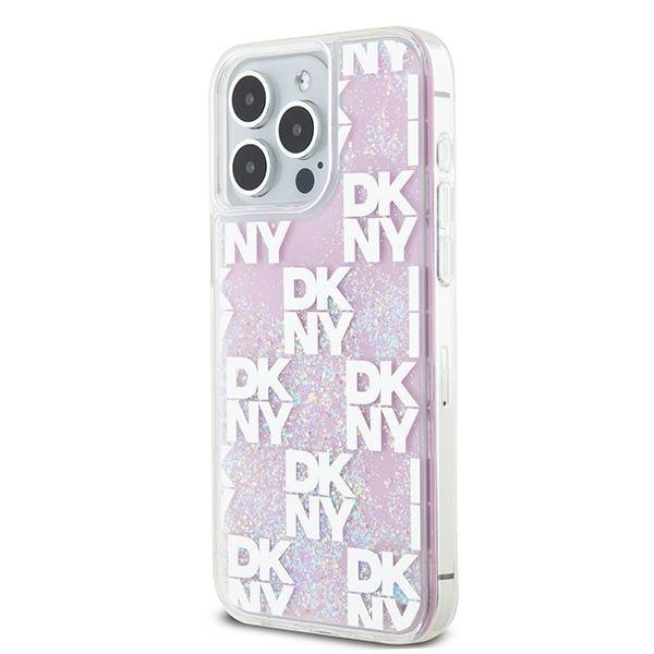 DKNY DKHCP15XLCPEPP iPhone 15 Pro Max6.7&quot; różowy/pink hardcase Liquid Glitter Multilogo