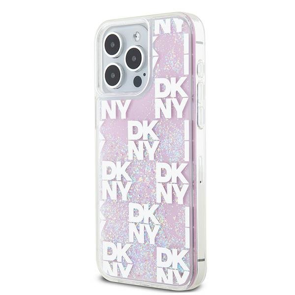 DKNY DKHCP15XLCPEPP iPhone 15 Pro Max 6.7&quot; różowy/pink hardcase Liquid Glitter Multilogo