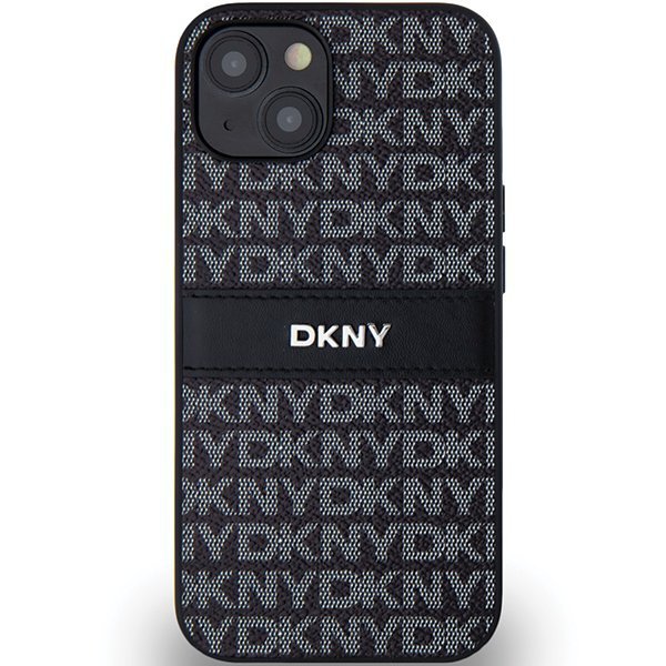 DKNY DKHCP15MPRTHSLK iPhone 15 Plus /14 Plus 6.7&quot; czarny/black hardcase Leather Mono Stripe & Metal Logo