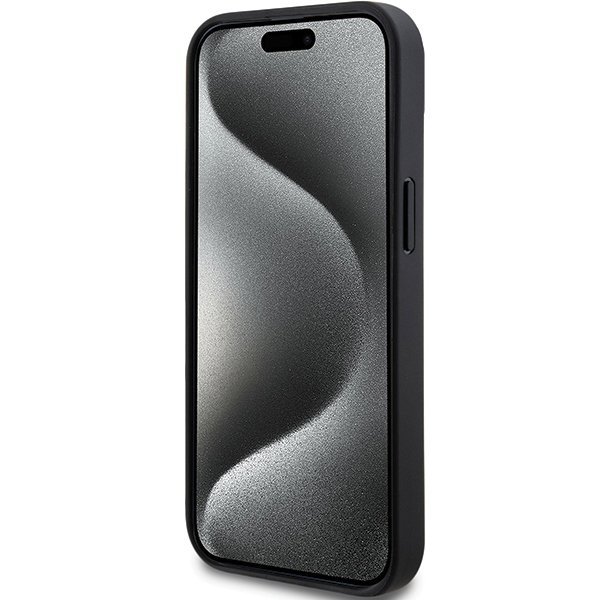 DKNY DKHCP15MPRTHSLK iPhone 15 Plus /14 Plus 6.7&quot; czarny/black hardcase Leather Mono Stripe & Metal Logo