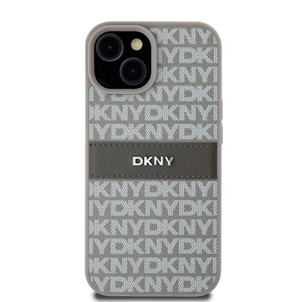 DKNY DKHCP15MPRTHSLE iPhone 15 Plus /14 Plus 6.7&quot; beżowy/beige hardcase Leather Mono Stripe & Metal Logo