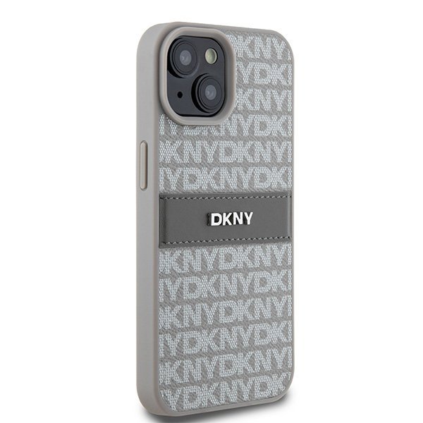 DKNY DKHCP15MPRTHSLE iPhone 15 Plus /14 Plus 6.7&quot; beżowy/beige hardcase Leather Mono Stripe & Metal Logo